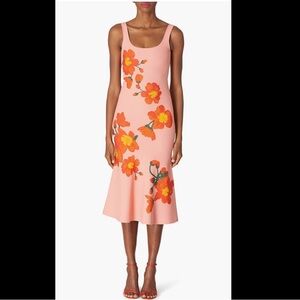 Carolina Herrera Floral Square Neck Trumpet Dress - size small. 🌸